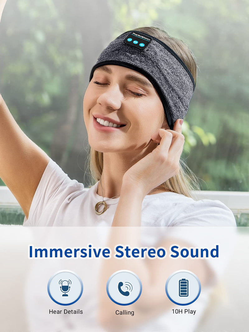 Sleep Headphones Sports Headband, Adjustable Wireless Headband Headphones, Long Time Play Headphone Band with Built in Speakers Perfect for Sleep,Workout,Running,Yoga,Travel,Insomnia