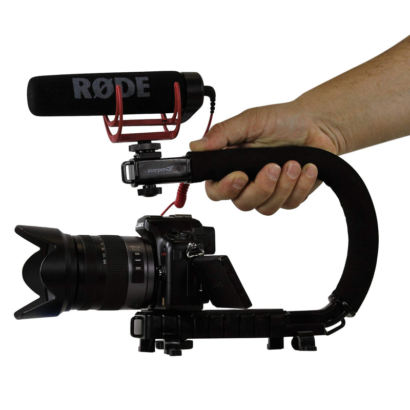 Cam Caddie Scorpion Jr Lite Camera Stabilizer - Stabilizing Steadicam Handle with Cold Shoe Mount for Camcorders and Smartphones - Black