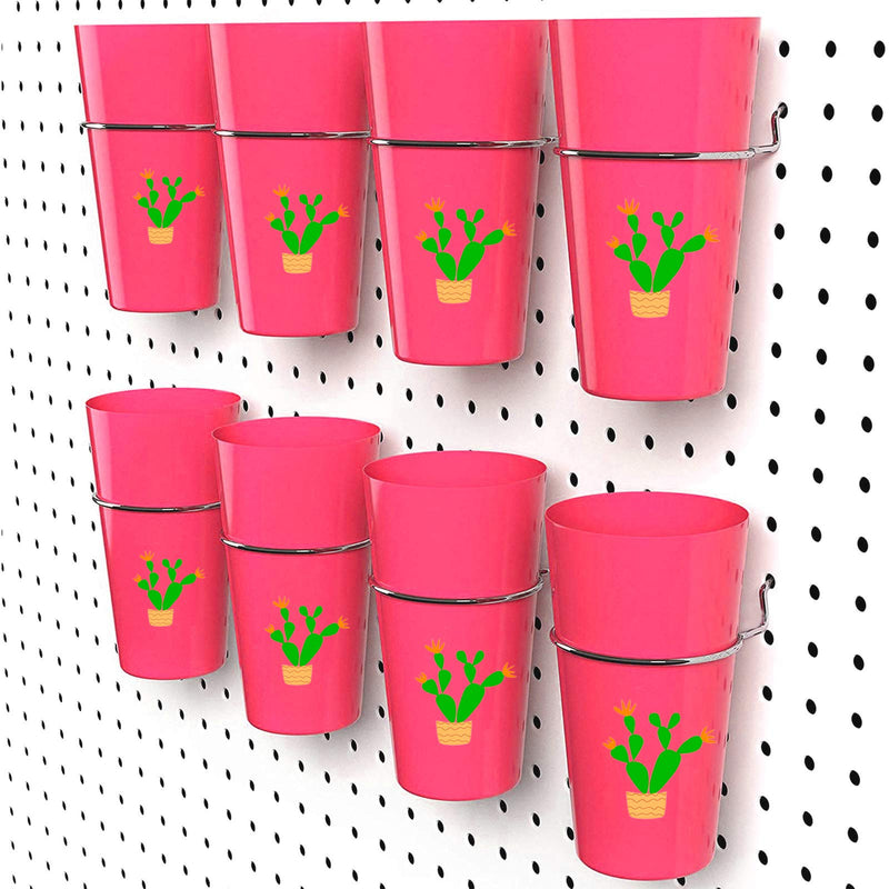 Pack of 6 Pegboard Bins with Rings, Ring Pegboard Hooks Pegboard Accessories Cups Holder for Organizing Art and Craft Supplies, Your Tool Shed, Garage, Workbench, Craft Room, Laundry Room or Kitchen