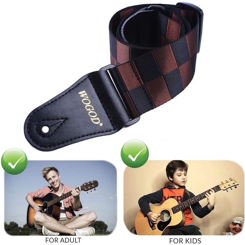 Guitar Strap Bass Electric Guitar Straps Plaid Nylon Guitar Straps Guitar Accessories