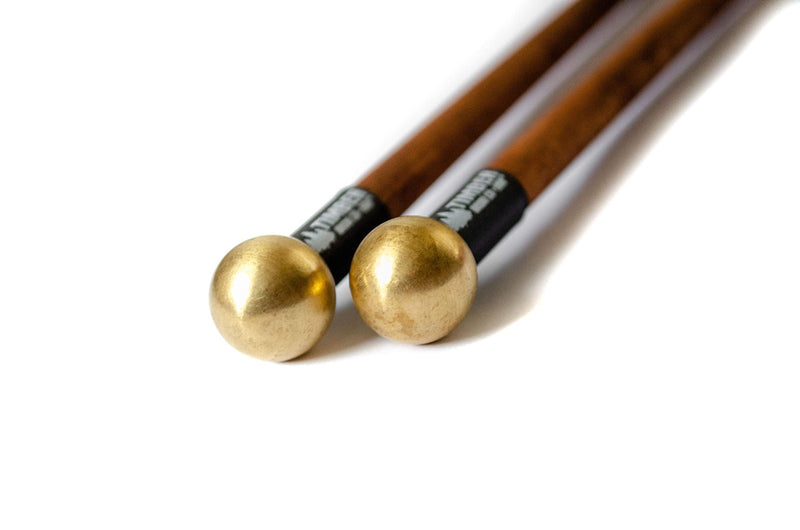 Timber Drum Co. Timber (Made in U.S.A.) Brass Mallets with Birch Handles-for Playing, Bell Tree & Crotales (TB3M)