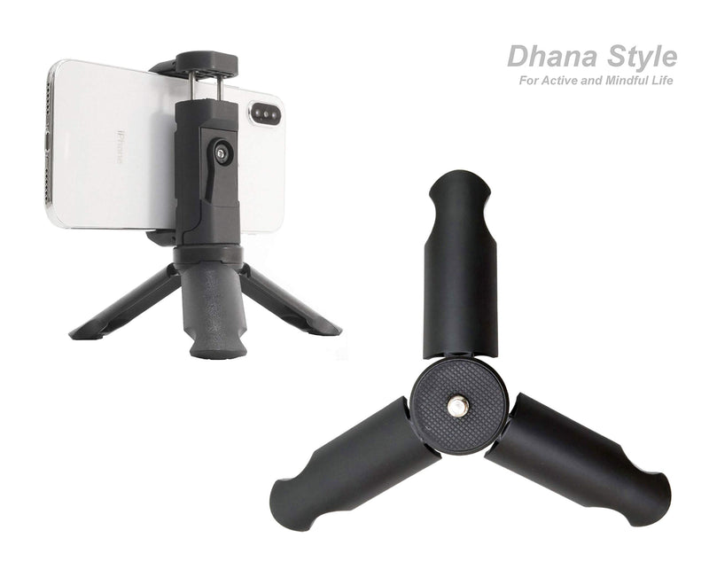 Dhana Style Mini Simple Tripod Tabletop Stand Foldable Small Portable Stand Hand Grip Smartphone Camera Action Cam with Mini Storage Bag Type: HQ-SMT