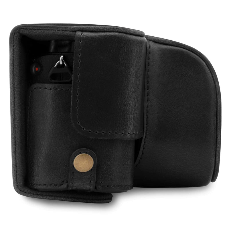 MegaGear Ever Ready Leather Camera Case Compatible with Sony Alpha A6100, A6400 (16-50mm) Black