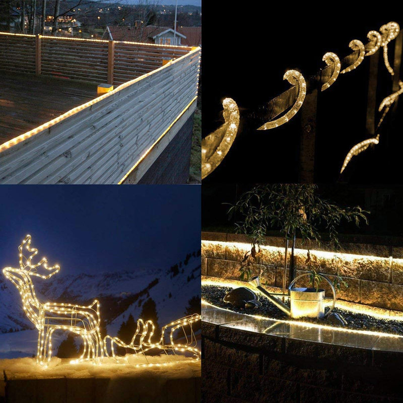 [AUSTRALIA] - ANJAYLIA 66FT 200 LED Rope Lights Outdoor Plug in String Lights with Timer Remote Control Waterproof Rope Lighting for Outdoor, Party, Christmas, Garden, Patio, Wedding (Warm White) Warm White 