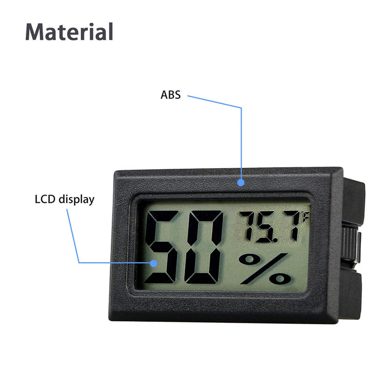 Veanic 4-Pack Mini Digital Electronic Temperature Humidity Meters Gauge Indoor Thermometer Hygrometer LCD Display Fahrenheit (℉) for Humidors, Greenhouse, Garden, Cellar, Fridge, Closet