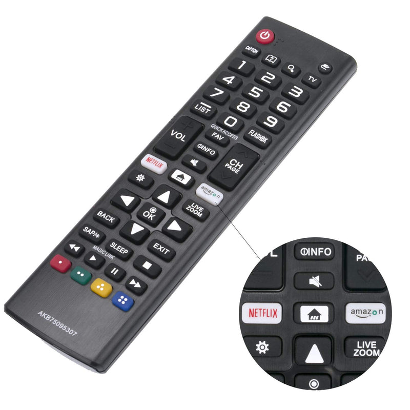 New AKB75095307 Replace Remote fit for LG 43UJ6300 49UJ6300 65UJ6300 55UJ6300 55UJ6540 43LJ5500 43LJ550M 49LJ5500 49LJ550M 49UJ6500 55LJ5500 55LJ550M 55UJ600 OLED65B7A OLED55C7P OLED65C7P OLED55E7P