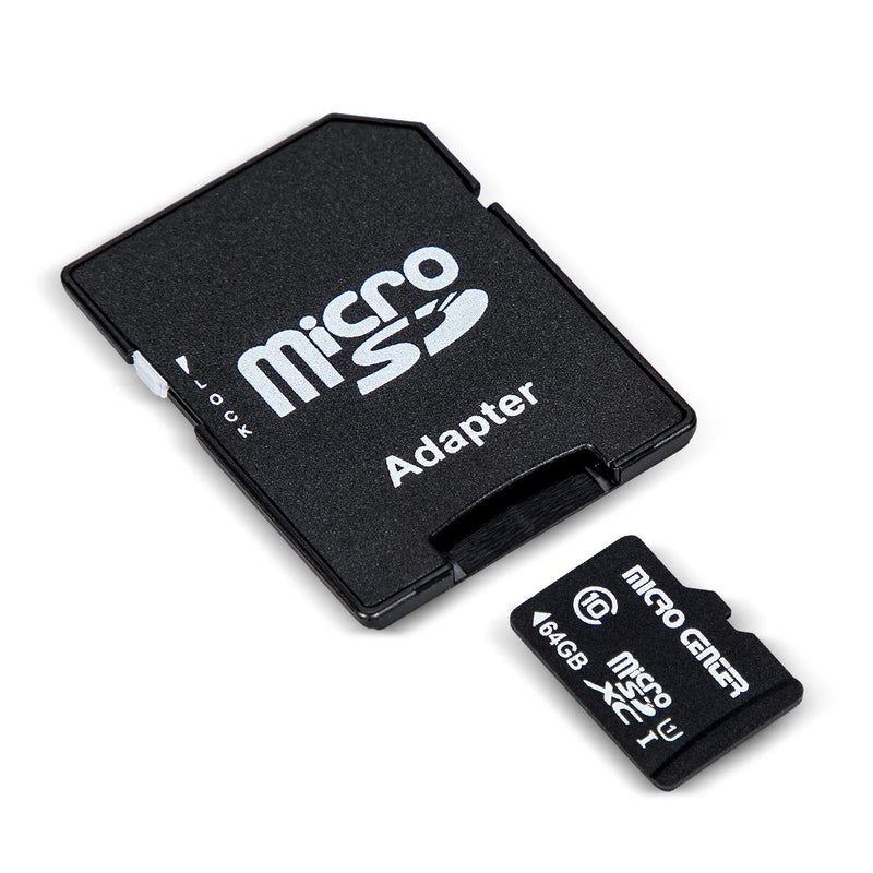 Micro Center 64GB Class 10 MicroSDXC Flash Memory Card with Adapter for Mobile Device Storage Phone, Tablet, Drone & Full HD Video Recording - 80MB/s UHS-I, C10, U1 (1 Pack)
