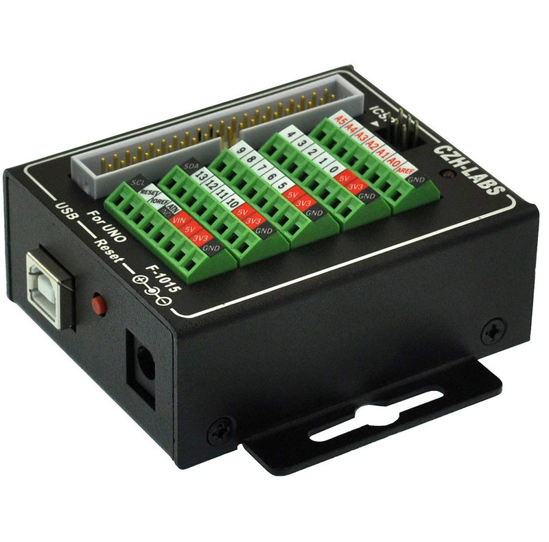 UNO Screw Terminal Block Breakout Module with Aluminum Enclosure, for UNO R3.