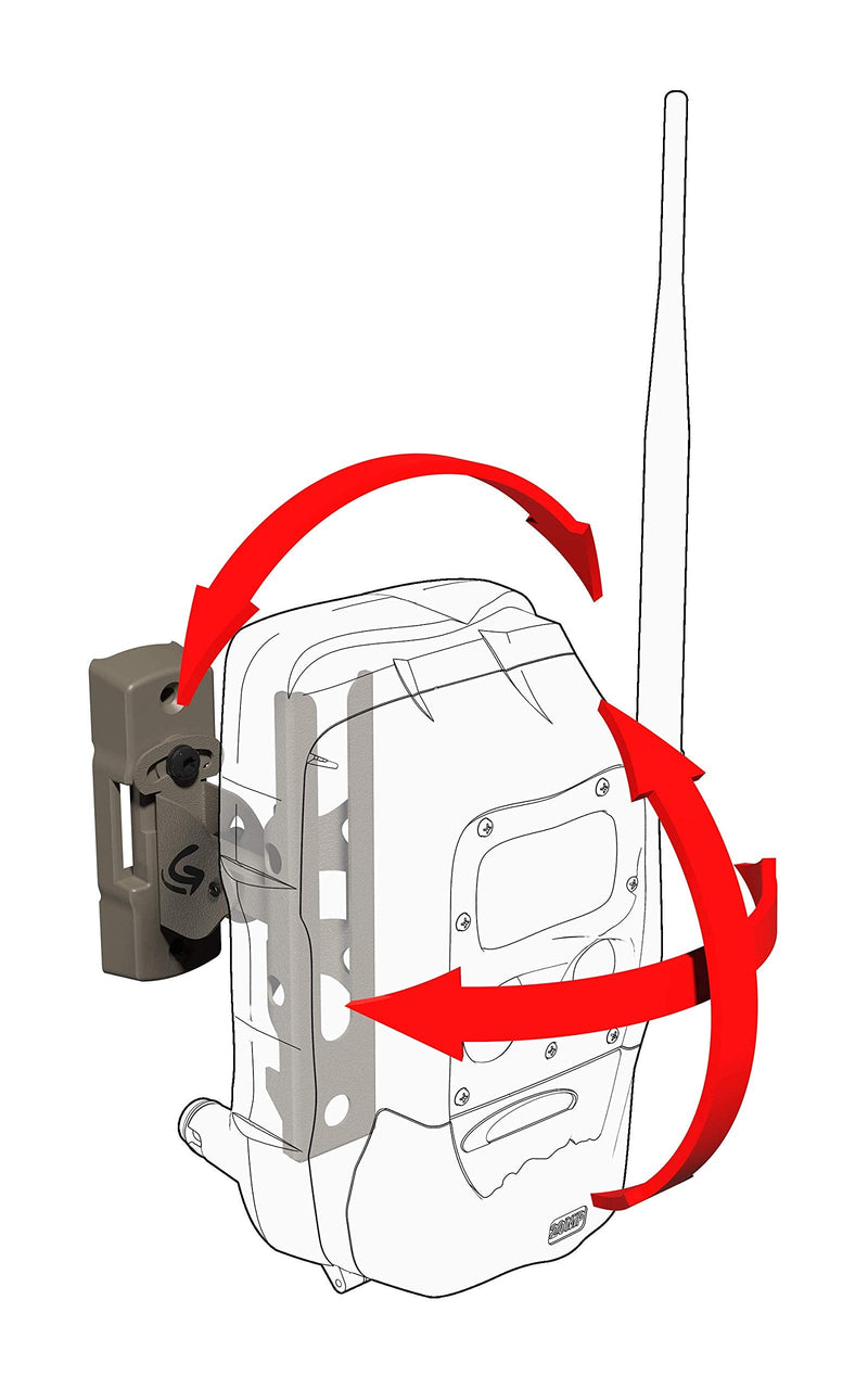 Cuddeback Genius Pan Tilt Lock Mount includes Universal Adapter and Mounting Screws