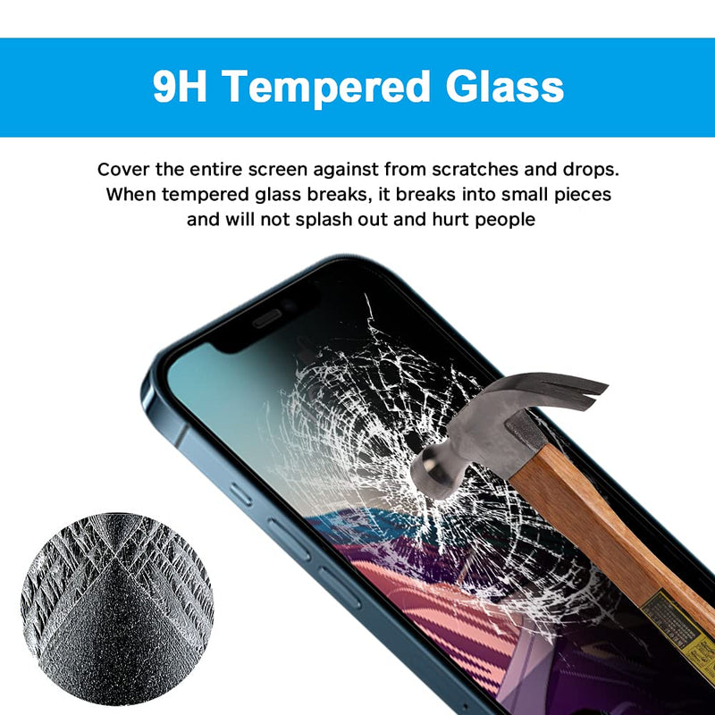 [2 Pack] GLASS-M Privacy Screen Protector for iPhone 12 Pro Max, Anti-Spy Tempered Glass with Easy Installation Frame, Anti-Peep Screen Cover