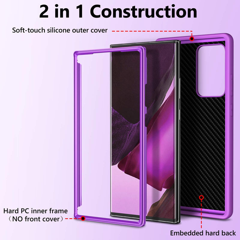 WESADN Case for Galaxy Note 20 Ultra Case Liquid Silicone Heavy Duty Shockproof Protective Hard Shell with Soft-Touch Anti-Slip Cover Durable Case for Samsung Galaxy Note 20 Ultra,Purple Purple
