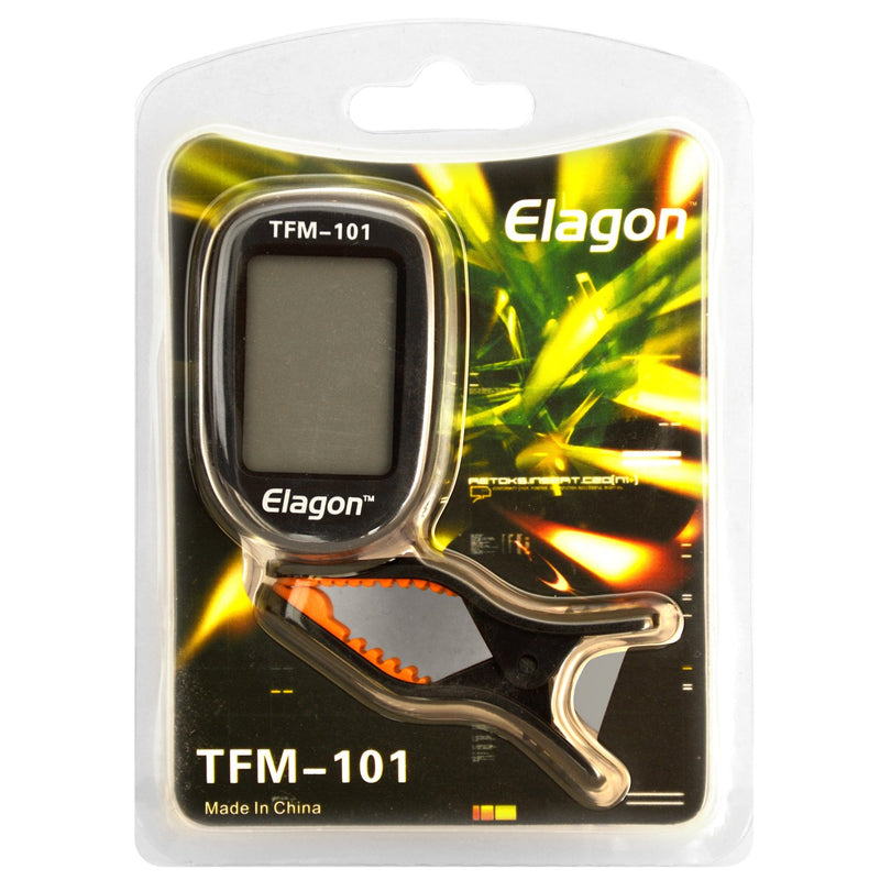 Elagon (TFM-101) Clip-On Multi-Instrument Tuner, Clear Display, 9 Tuning Modes for Various Instruments: Electric and Acoustic Guitars, Chromatic Tuning for all Non-Standard Tuning, Tuning for Bass, Ukulele, Banjo, Violin, F Key Instruments (e.g. horn, ...