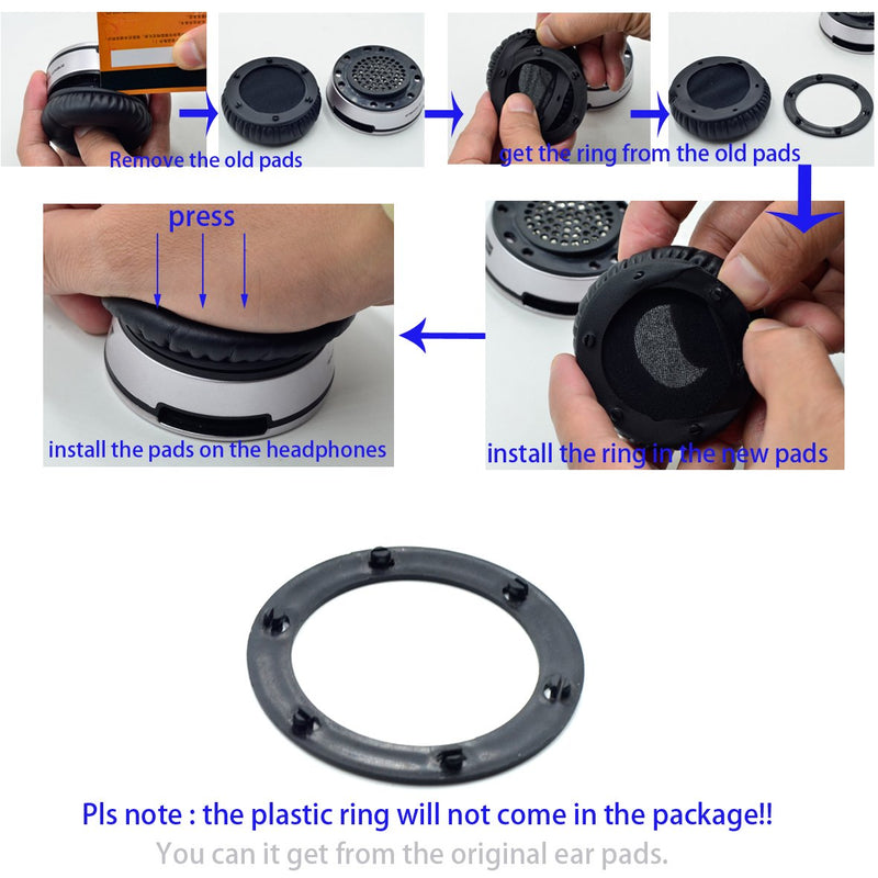 [AUSTRALIA] - HD V8 V10 V12 defean Replacement Ear Pads Ear Cushion Cover Compatible with Sol Republic Tracks HD V8 V10 V12 On-Ear Wired Headphone, Softer Leather,High-Density Noise Cancelling Foam (Black) black 