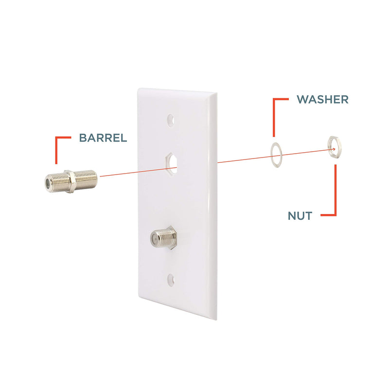 Cable Extension Coupler, with Washer and Nut - 4 Pack - Works with Wall Plates - Connects Two Coaxial Video Cables, for Coax F81 (Female to Female) 3GHz Satellite, CATV Silver