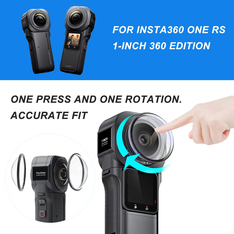 Protector Lens Guards for Insta360 ONE RS 1-Inch 360 Edition，with Silicone Lens Cover