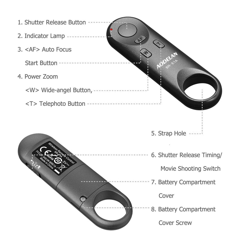 [AUSTRALIA] - Camera Remote Control Wireless Shutter Release for Canon EOS Rebel SL2, SL3, 77D, R5, R6, PowerShot SX70 HS, G7 X Mark III, G5 X Mark II, T7i, M50, EOS RP, R, M6 Mark II. Replace Canon BR-E1 