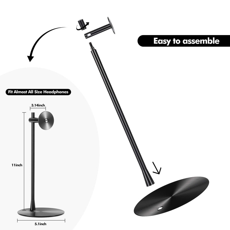 Headphone Stand Desktop Headset Holder with Aluminum for All Headphone Size