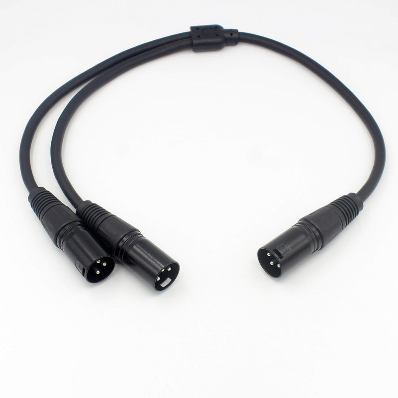 LoongGate 1 Male XLR To Dual Male XLR Y Splitter Cable,Microphone Lead/Combiner Y Cable Patch Cord 0.5m (1 Male - 2 Male) 1M-2M