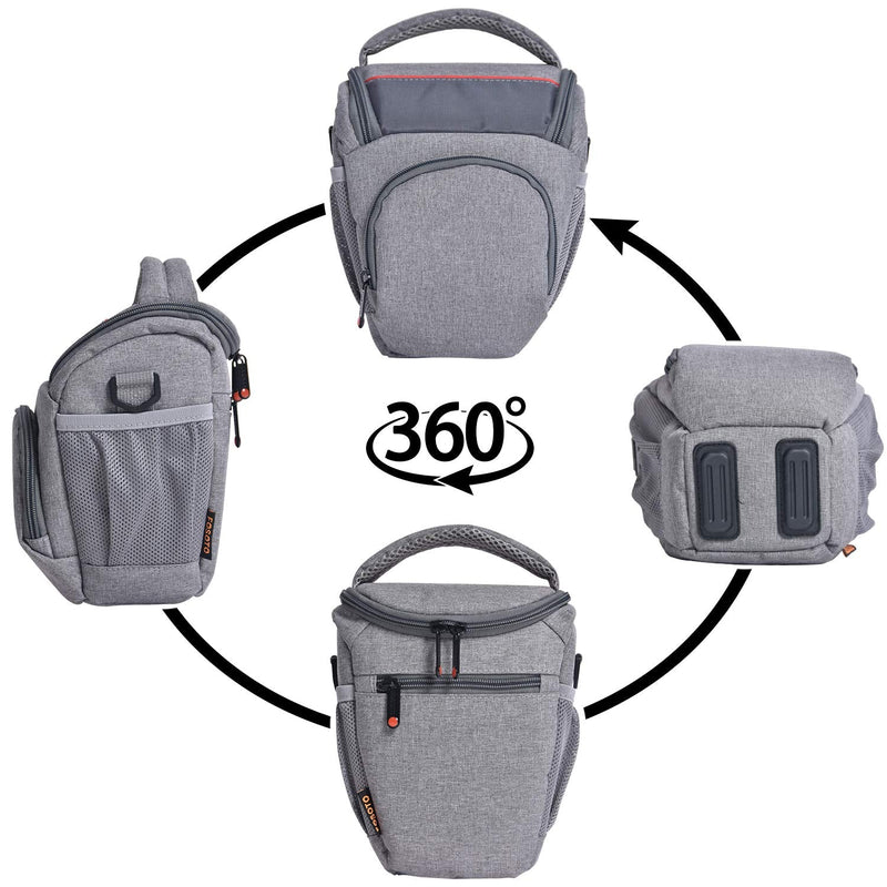 [AUSTRALIA] - FOSOTO Compact DSLR Camera Bag Shoulder Crossbody Case Compatible for Canon EOS Rebel T6 T7 T8i T100 SL3 XTi 4000D 2000D Nikon D5600 D3400 D3500 Pentax K-70 Olympus E-M10 with Waterproof Rain Cover 