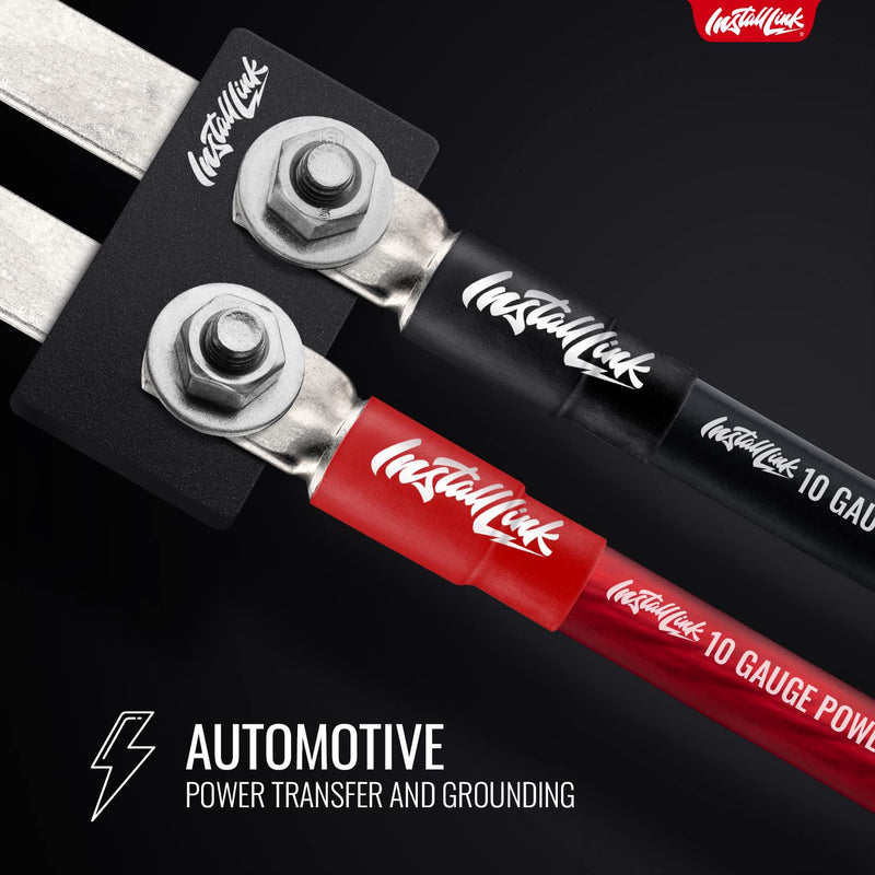 InstallLink 10 Gauge Power or Ground Wire Cable, 20ft, CCA Frosted Red