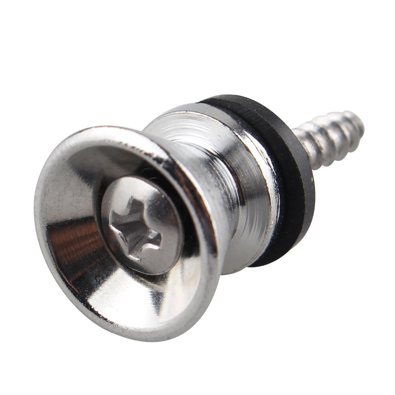 [AUSTRALIA] - Futheda 4PCS Guitar Strap Button End Pins Metal Vintage Style for Electric Acoustic Bass Instrument Silver 