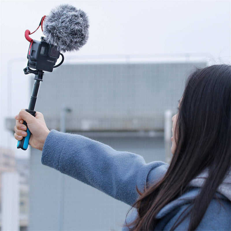 [AUSTRALIA] - V2 Housing Case Vlogging Frame with Microphone Cold Shoe Mount Compatible for GoPro Hero 7 6 5 Mic Audio Adapter Action Camera Accessories 