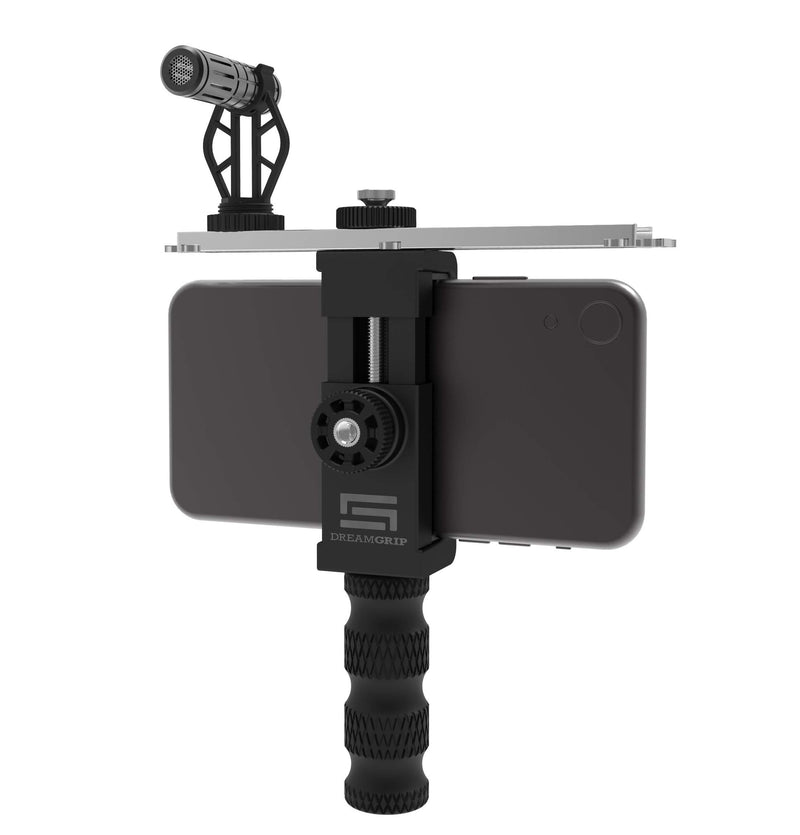 MiniGun Directional Video Microphone DREAMGRIP VLC-80, fine-Tuned for 1-3ft. Distance Voice Capture with iPhone and Android, DSLR, incl. Extra Universal Gimbal Mount for DJI, Zhiyun, Other Gimbals