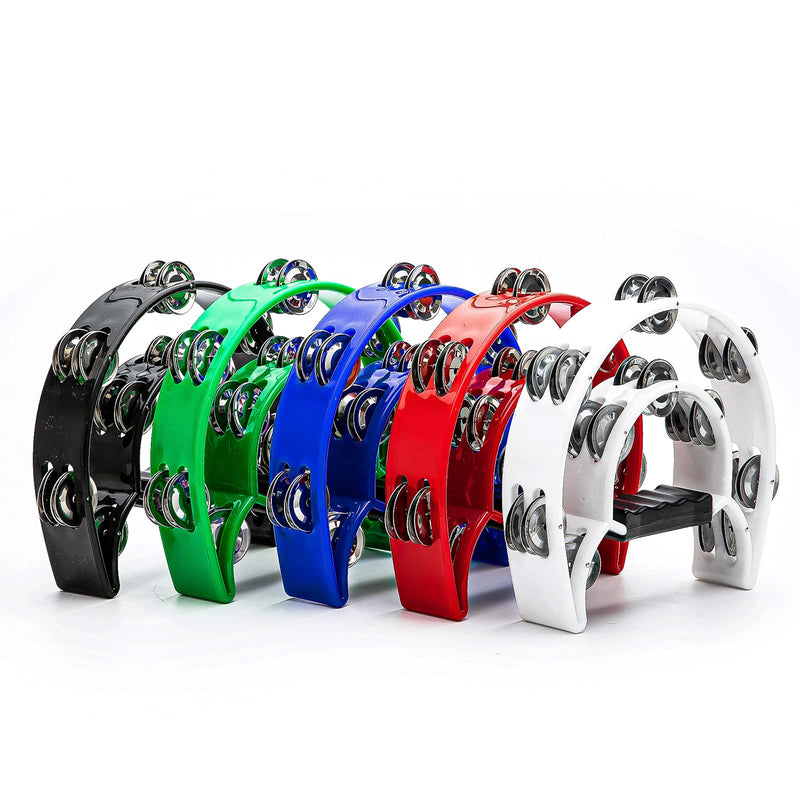 [AUSTRALIA] - Double Row Tambourine, Musfunny Metal Jingles Hand Held Percussion Tambourine Musical Instrument Gifts for Kids and Adults (Black) Black 