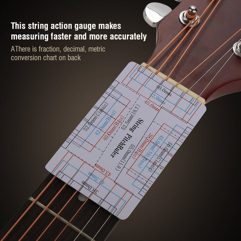 2 PCS Guitar String Action Gauge Ruler,String Sction Ruler String Action Gauge Ruler Measuring Tools for Guitar Bass Instrument Accessories