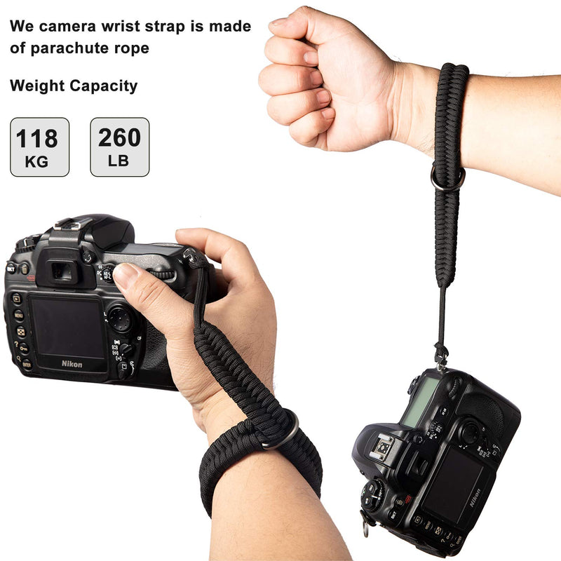 Unisex Camera Strap wrist Compatible Camera Neck Strap Anchor Links for Camera Hand Straps for DSLR and Mirrorless Cameras for Photographers Black