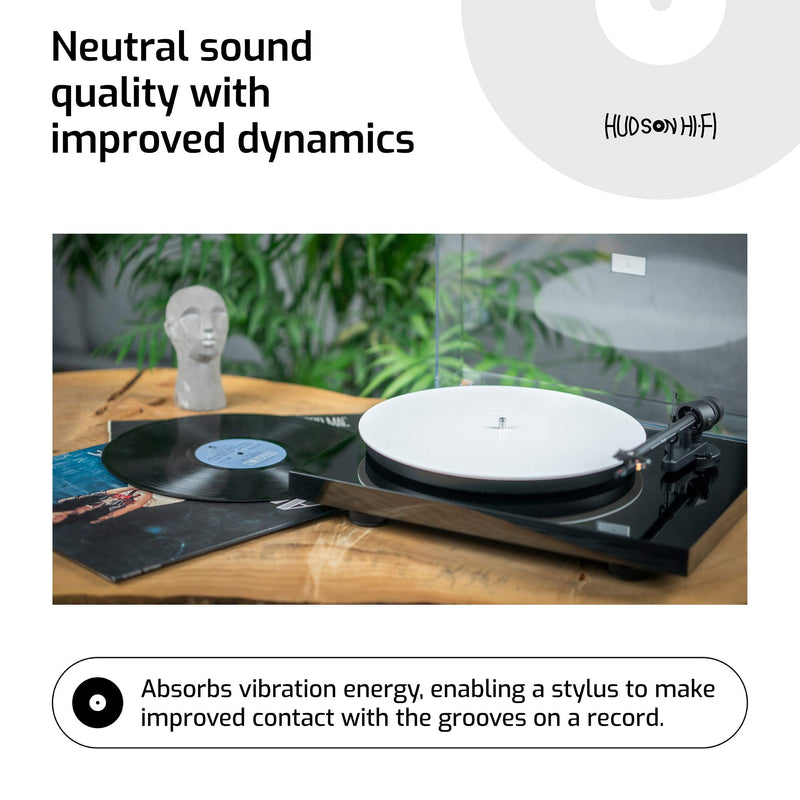 Acrylic Turntable Mat - White - LP Slipmat with Record Label Recess