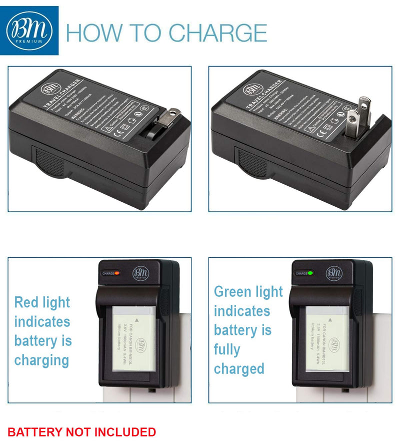 BM Premium NB-13L Battery Charger for Canon PowerShot SX740 HS, G1 X Mark III, G5 X, G5 X Mark II, G7 X, G7 X Mark II, G7 X Mark III, G9 X, G9 X Mark II, SX620 HS, SX720 HS Cameras