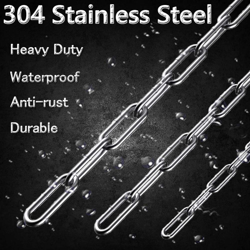 Stainless Steel Chain, Lsqurel 6.5ft 13ft Metal Chain Link Chain Small 5/64in Light Duty Chain Utility Chain Jack Chain for Home Outdoor Camping Hanging etc (5/64in-13ft) 5/64in-13ft