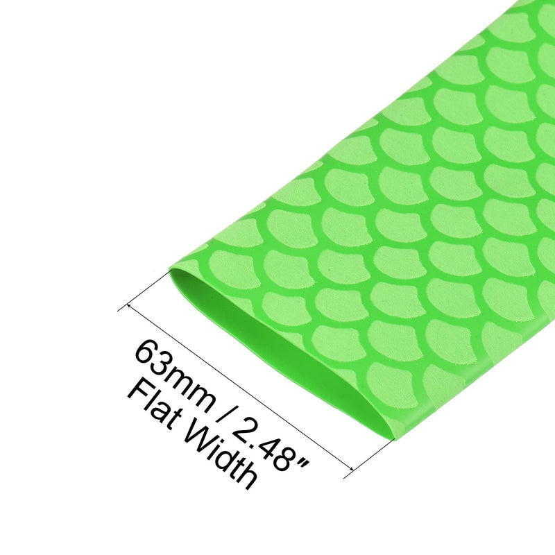 uxcell Heat Shrink Wrap Tubing Sleeve for Fishing Rod Grips Handle, 63mm Flat 3.3ft 2:1 Ratio Green