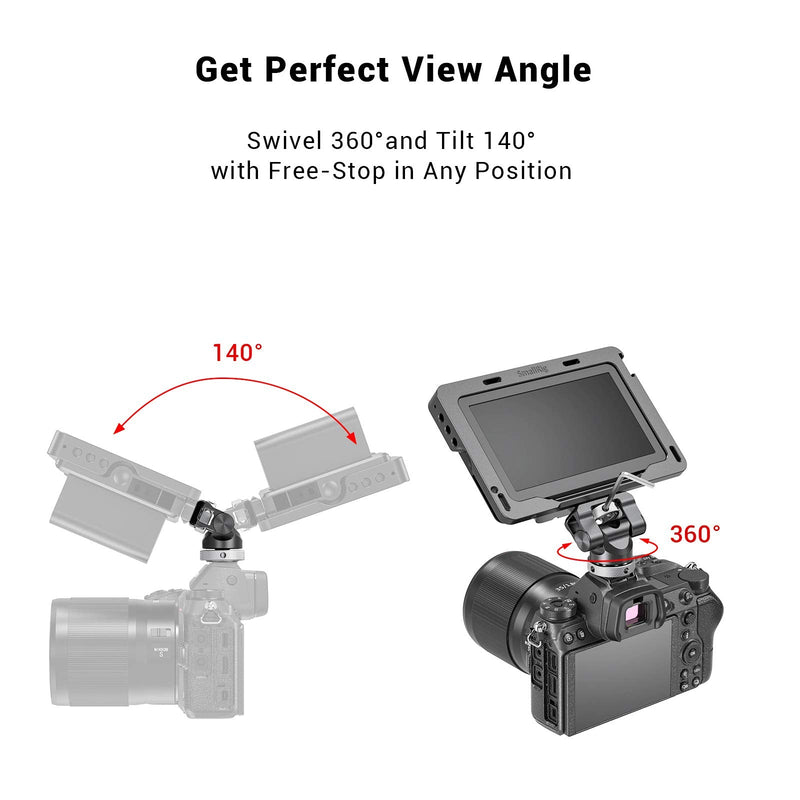 SMALLRIG Field Monitor Holder Mount with Cold Shoe for 5 inch and 7 inch Monitor, Swivel and Tilt - BSE2346