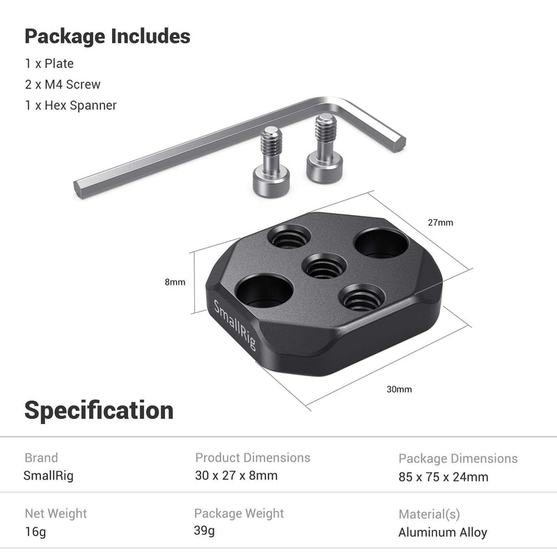 SmallRig Monitor Mount Holder for DJI Ronin S and Ronin SC Gimbal Accessories Mounting Plate with 1/4” Thread Hole - BSS2710