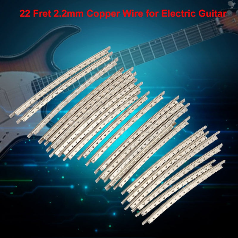 Alomejor Guitar Fretwire 22Pcs 2.2mm Fret Cupronickel Wire Guitar Repair Part Copper White Color for Replacement Wires