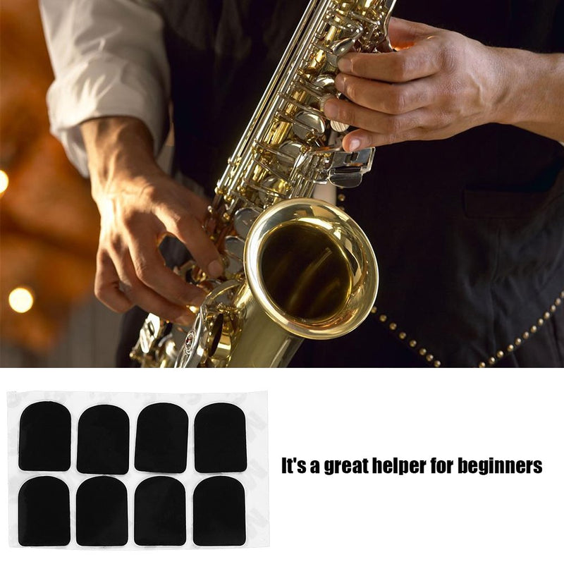 Bnineteenteam Sax Mouthpiece Patches Pad for Soprano Alto Tenor Saxophone Clarinet (0.3/0.5/0.8mm 2 Color，2 Shape 0.8mm black round