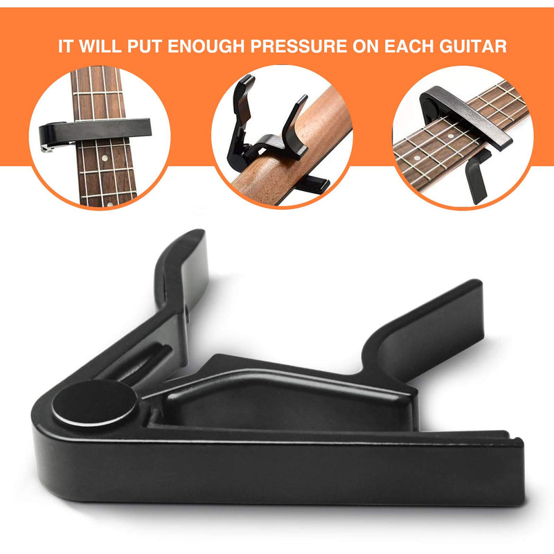 Guitar Capo for Acoustic and Electric Guitar,6-String Acoustic & Electric Guitar Capo, Tontomtp Guitar capo(Black)