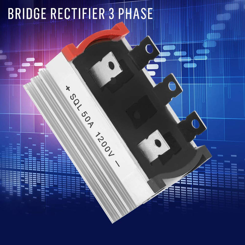 Zopsc 2Pcs Bridge Rectifiers SQL50A AC to DC 3 Phase Diode 50A 1200V Aluminum Bridge Rectifier Diode Spare Adapter