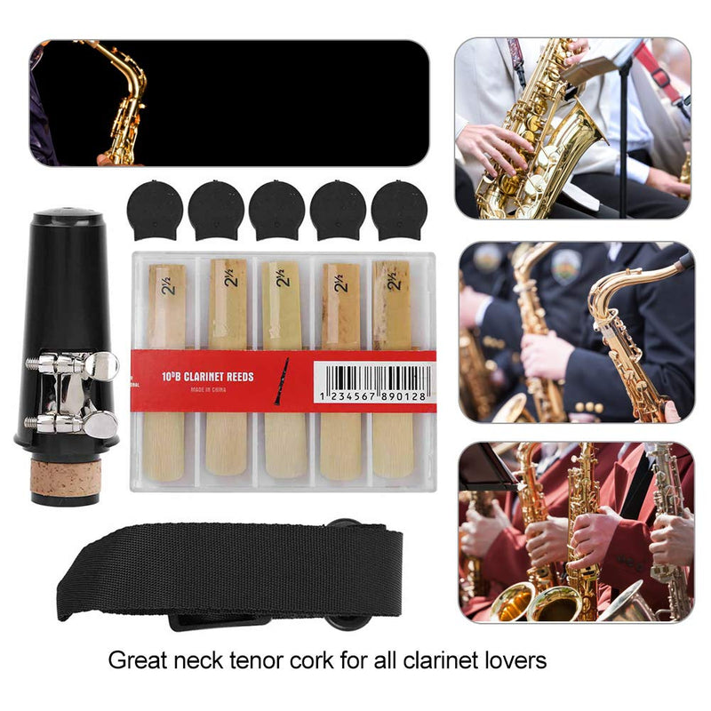 Clarinet Accessories Set, 4-in-1 Set Mouthpiece, Neck Strap, Clarinet Reed and Thumb Pad