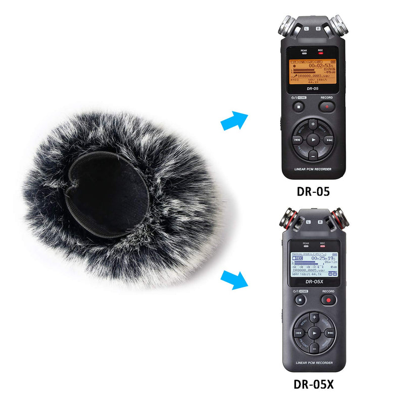 [AUSTRALIA] - YOUSHARES DR05X Windscreen Muff for Tascam DR-05X DR-05 Portable Recorders, DR05X Mic Deadcat Windshield Windscreen Artificial Fur Wind Screen Fur Windscreen for DR-05 