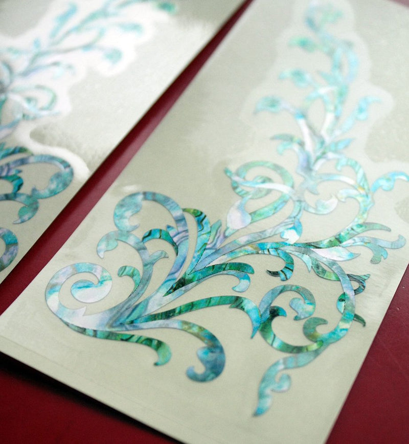 Inlaystickers Inlay Sticker for Guitars & Bass - Vintage Vines - Abalone Mix (L&R Set) B-161VVM-LR