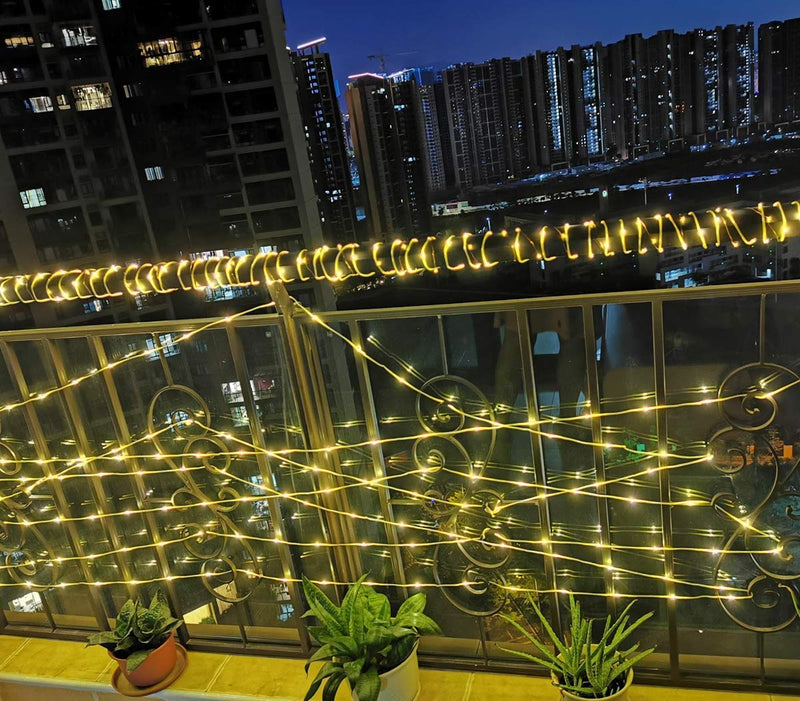 RcStarry 30M 300 LED Rope Lights, 8 Modes, Timer, Remtoe, Plug in Indoor Outdoor String Lights, Warm White, IP65 Waterproof Fairy Lights for Garden, Patio, Deck, Landscape Lighting, Bedroom and More 100ft-Plug In