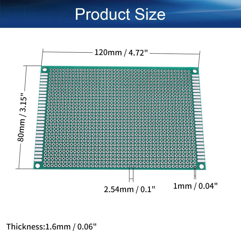 Heyiarbeit 10Pcs 8x12cm Double Sided PCB Board Tinned Through Holes Universal Printed Circuit Proto Board for DIY Soldering Electronic Projects Practice Test Circuit