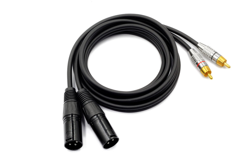 SiYear Unbalanced 2 XLR 3PIN o Dual RCA Male Phono Plug HIFI Audio Cord Cable，Dual XLR to 2 RCA Male Connection Microphone Cable Patch Cable(10FT/3M) 2XLRM-2RCAM