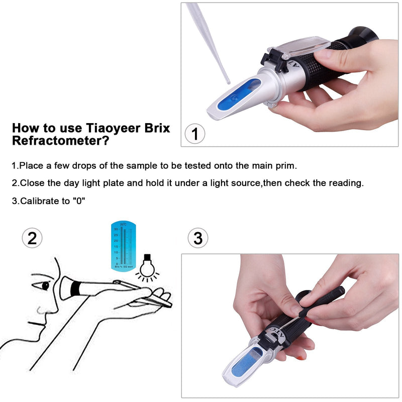 [AUSTRALIA] - Brix Refractometer with ATC - Tiaoyeer Digital Handheld Refractometer for Beer Wine Brewing, Dual Scale-Specific Gravity 1.000-1.130 and Brix 0-32% 