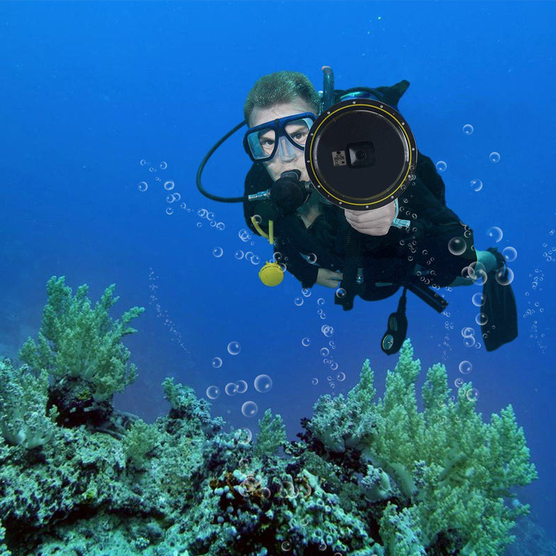 [AUSTRALIA] - Suptig Dome Port Lens Compatible for GoPro Hero 7 Black Hero 6 Black Hero 5 with Waterproof Housing Case and Handheld Floating Bar Diving Snorkeling Underwater Photography 