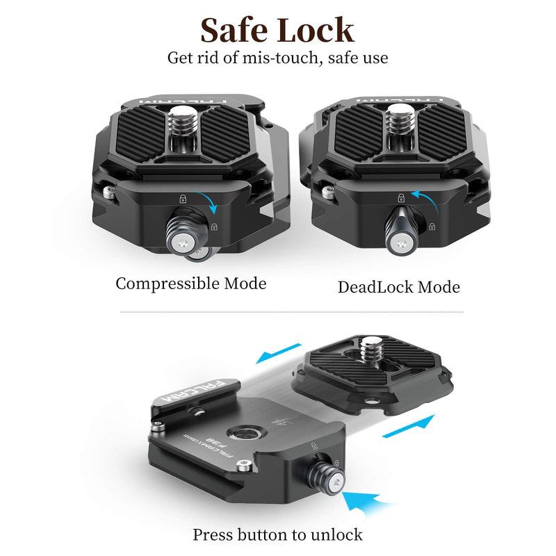 ULANZI F38 Camera Quick Release Plate w 1/4" to 3/8" Screw Thread, Quick Release System QR Plate Camera Tripod Mount Adapter for Sony Canon Monopod DSLR Stabilizer Slider DJI Switch Between Stablizer F38 System