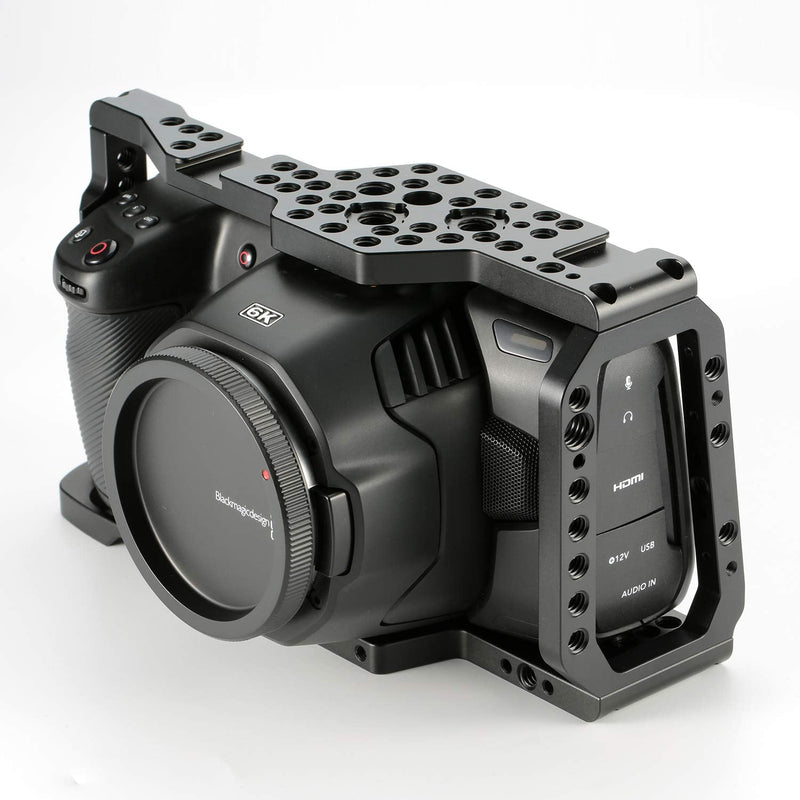 fotowelt Cage Accessories for Blackmagic Design Pocket Cinema Camera 6K 4K Protector Rig with Cold Shoe Mount